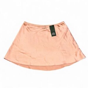 Wild Fable Pink Peach Orange Satin High-Low A-Line Mini Skirt Small NWT